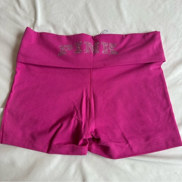 Y2K PINK Victoria Secret YOGA SHORTIE SHORTS - Picture 1 of 3
